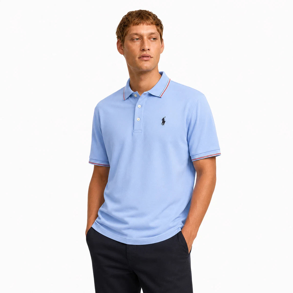 Contrast-Trim Polo Shirt